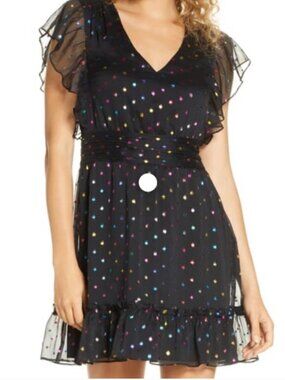 ✨NWT✨ Ali & Jay Rainbow Foil Polka Dot Mini Dress - XL